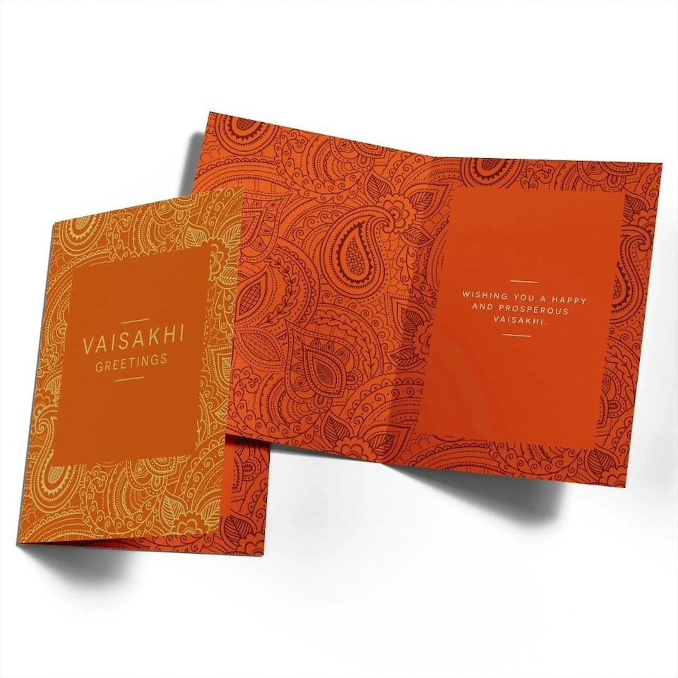 image 1 of Vaisakhi Classic Orange Sikh New Year Greeting Card