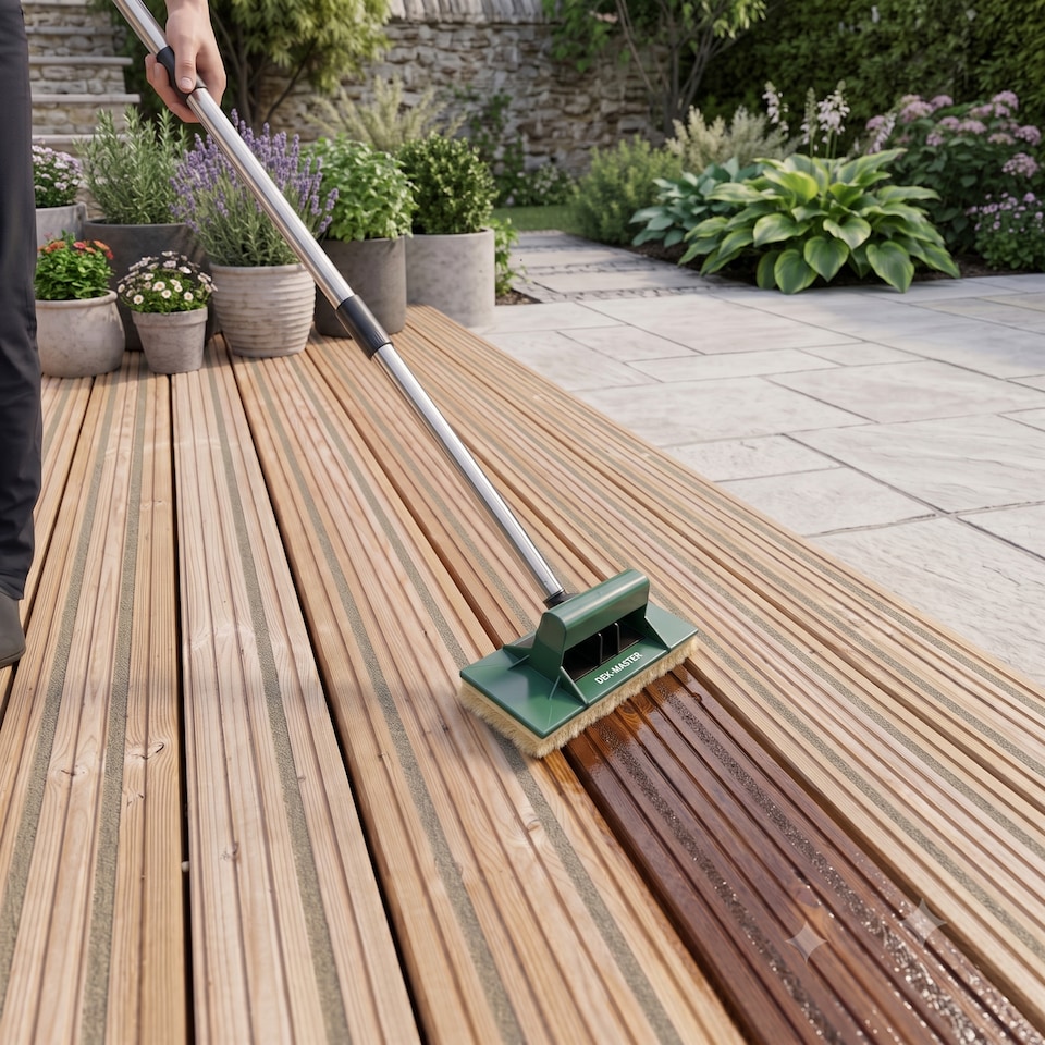 image 1 of Complete Decking Applicator Kit Telescopic Sponge Brushes and 100mm Edge Brush