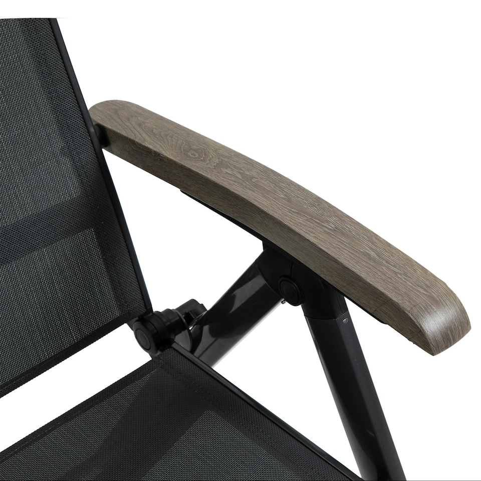 image 1 of Outsunny Outdoor Folding Sun Lounger w/ Adjustable Backrest and Aluminium Grey