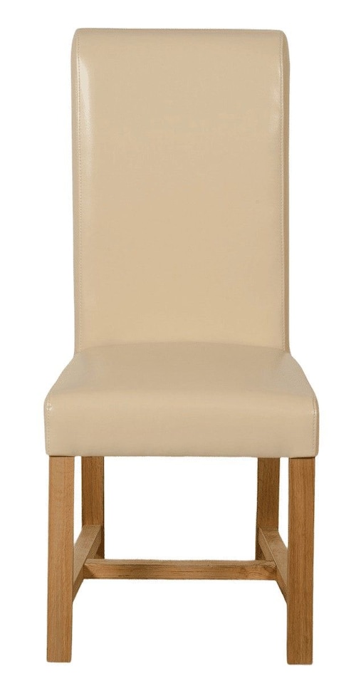 image 1 of Washington Leather Dining Chairs for Dining Room or Kitchen | White | Cream