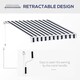 image 4 of Outsunny Garden Sun Shade Canopy Retractable Awning, 2.5 x 2m, Blue and White 