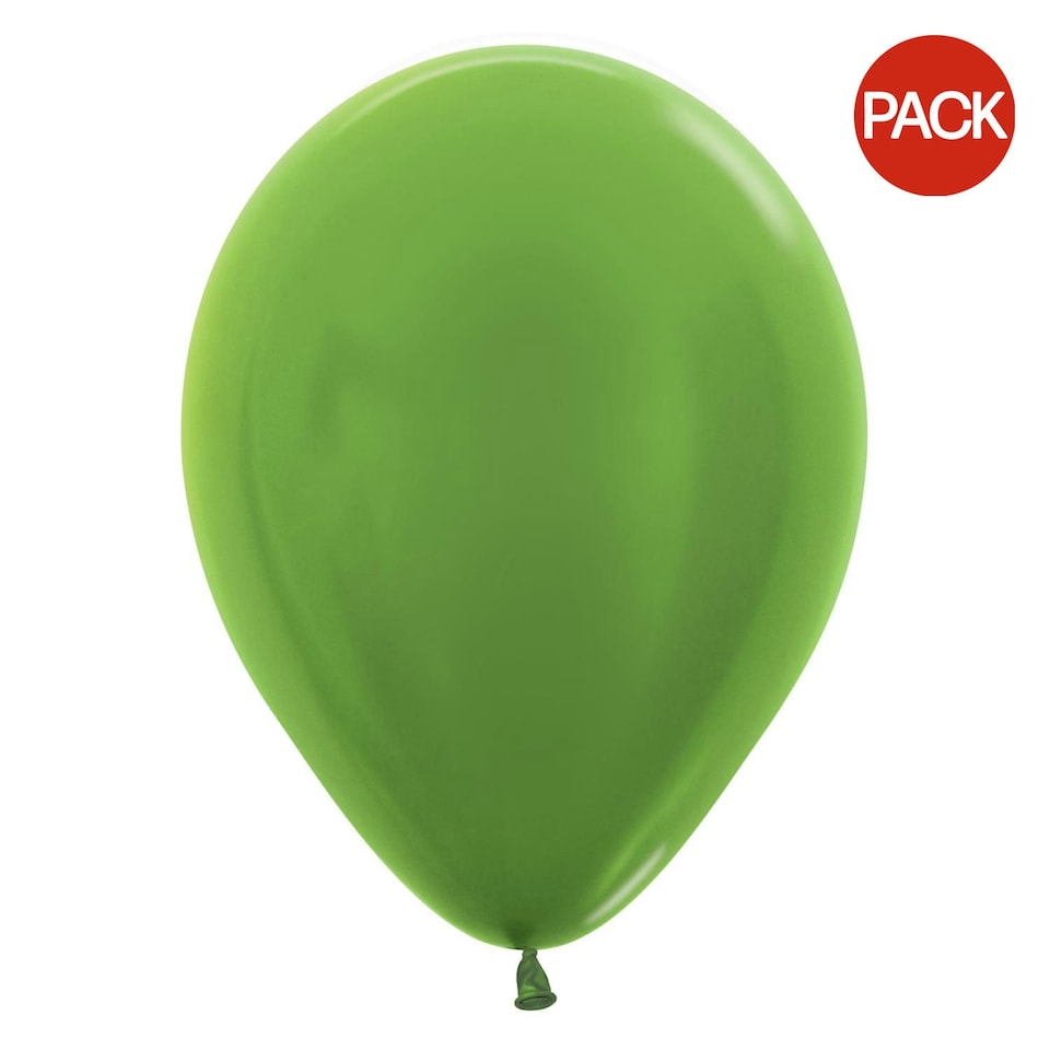 Sempertex Latex Metallic Balloons (Pack of 100) - Lime Green - One Size