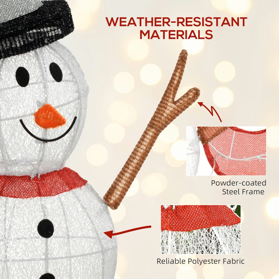 image 1 of Outsunny Lighted Christmas Snowman Waterproof Outdoor Christmas Decorations