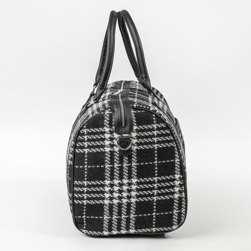 image 1 of Pierre Cardin Travel Holdall Bag - Premium Lightweight Flight Bag - Black And White