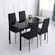 image 5 of HOMCOM Modern Rectangular 4 Seater Dining Table with Tempered Glass Top