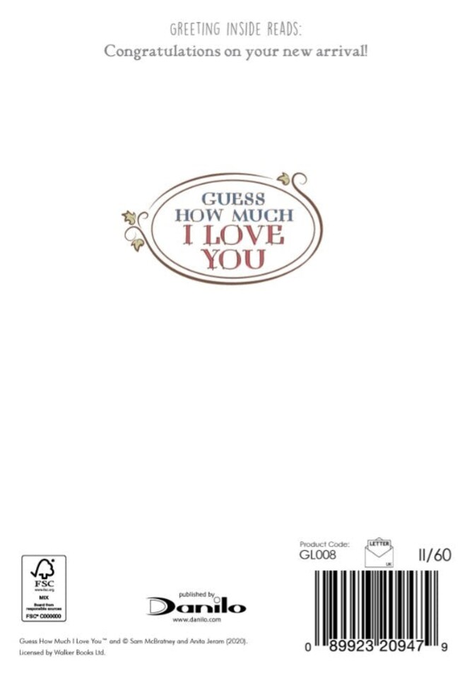 image 1 of Guess How Much I Love You 'Welcome Baby Boy' New Baby Card