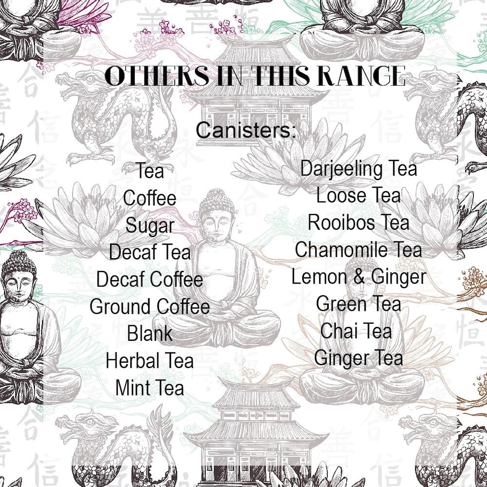 image 1 of Oriental Scene Large Chai Tea Canister