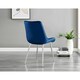 image 5 of Furniturebox 2x Pesaro Navy Velvet Silver Leg Luxury Dining Chairs
