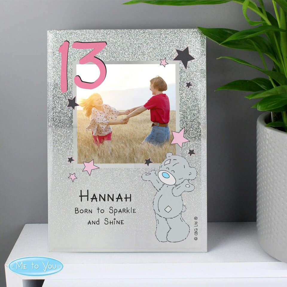 image 1 of Personalised Me To You Sparkle & Shine 4x4 Glitter Glass Photo Frame Silver | One Size