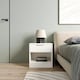 image 4 of 1-Drawer Bedside Table with Storage Black | Black / Set of 1