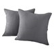 image 5 of Two Pack Waffle Cushion Covers 65 x 65cm - 100% Cotton Silver | Dove Grey