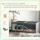 image 3 of PawHut Wooden Hamster Cage w/ Sliding Tray, Openable Top, Hut, Grey
