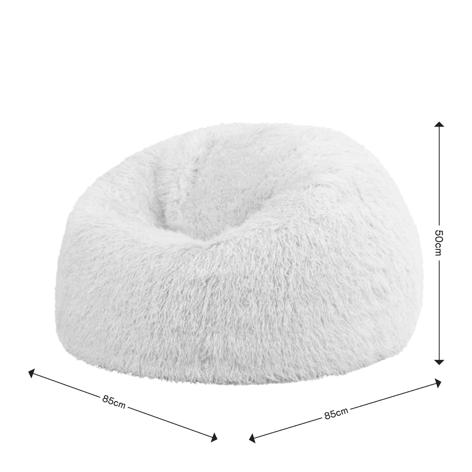 image 1 of Kingston Classic Faux Fur Bean Bag Chair Natural | Cream | Natural | 1