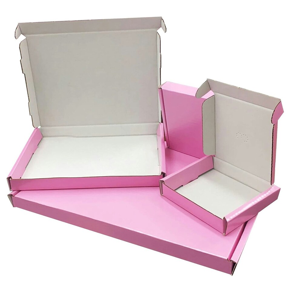 image 1 of 25 x Pink Mini C5 (22.5cm x 16cm x 2cm) PIP Postal Shipping Large Letter Cardboard Boxes Pink