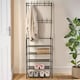 image 5 of OHS 16 Hook 5 Tier Shelving Organiser Wire Rack Storage Unit - Black
