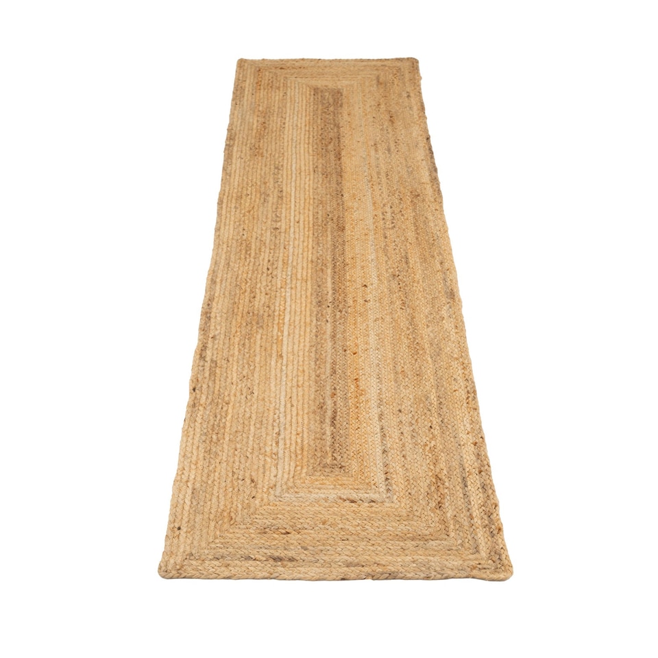 image 1 of KUKOON Classic Natural Handwoven Braided Jute Fireside Living Area Rug 190cm x 280cm