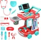 image 2 of Doctor Kit for Kids - 20-Piece Educational Medical Station Trolley Playset with Sounds & Accessories (Coral)