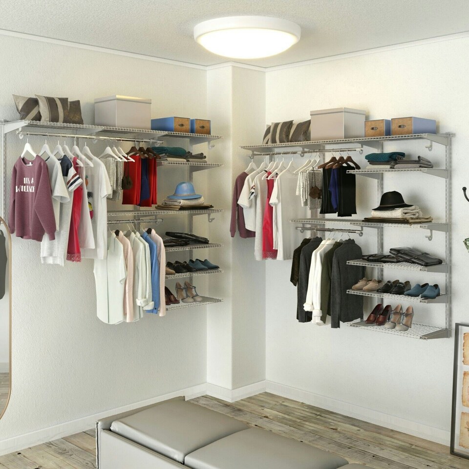 image 1 of COSTWAY Wall Mounted Hanging Storage Organizer Rack Hanging Rod Grey | One Size