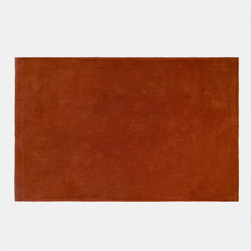 image 1 of OHS Soft Teddy Fleece Throw Blanket, 200x240cm - Burnt Orange