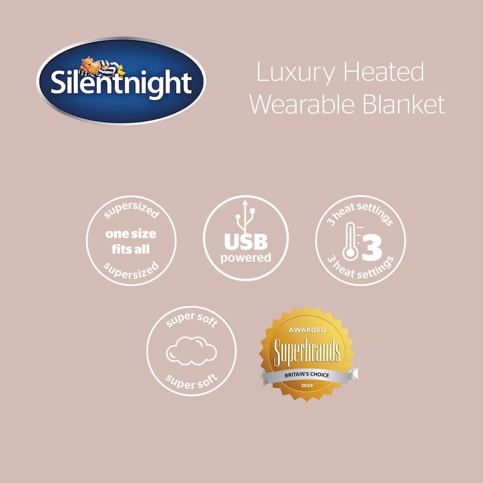 image 1 of Silentnight Luxury Snugsie Heated Wearable Blanket