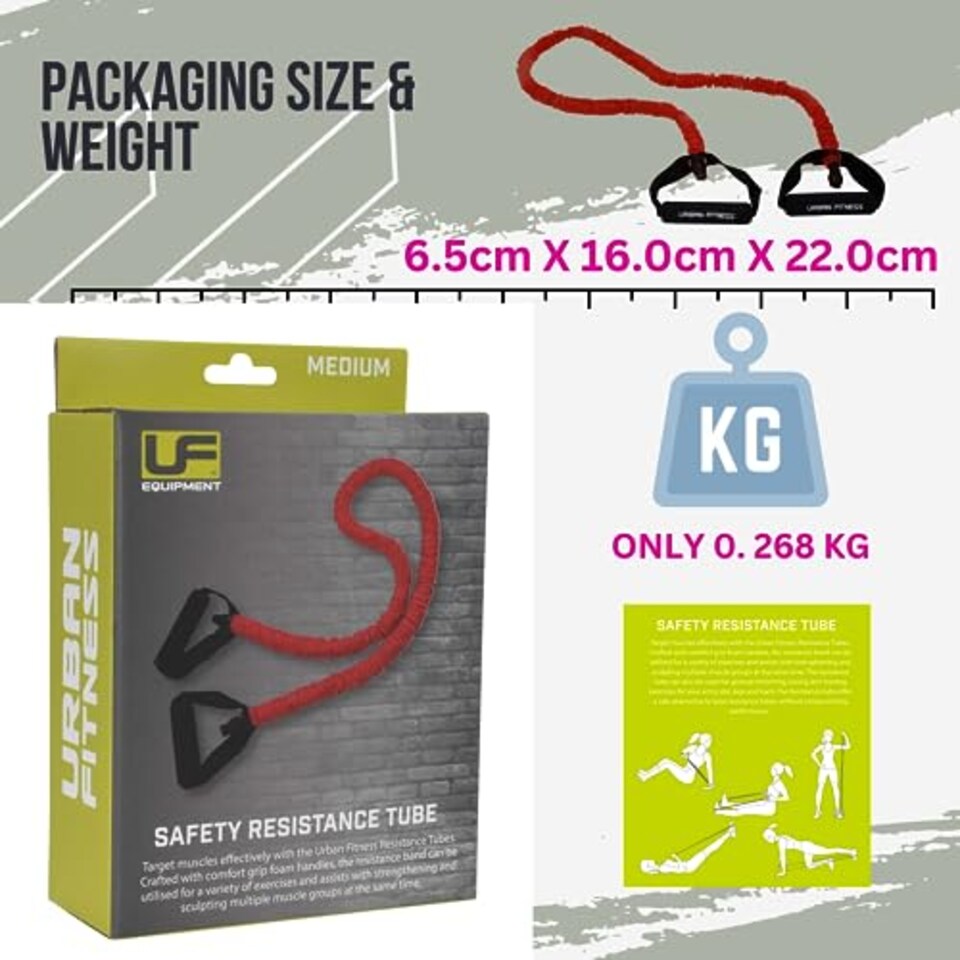 image 1 of Urban Fitness Training Gym Fitness Safety Resistance Tube (Medium (Red))