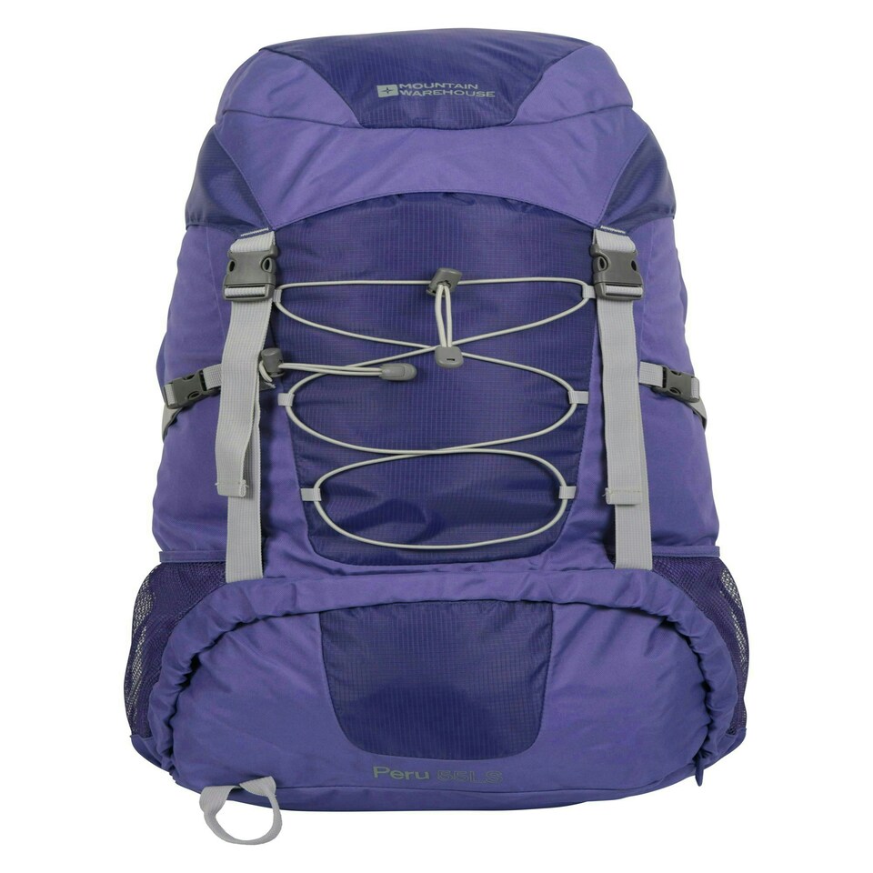image 1 of Mountain Warehouse Peru Backpack Padded Ripstop Zipped Pockets Hiking Rucksack Purple