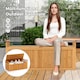 image 5 of COSTWAY Outdoor Wood Storage Bench 209 L Large Storage Deck Box w/ Armrests