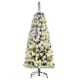 image 6 of HOMCOM 4FT Prelit Snow Flocked Christmas Tree w/ Light, Xmas Decoration Green