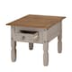 image 5 of Mercers Furniture Corona Grey Wax 1 Drawer Lamp Table Small Coffee Side Unit Solid Wood Pine Wooden Living Room with Mexican Styling