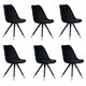 image 10 of Set of 6 Sofia Ergonomic Modern Dining Chairs Upholstered in Velvet, Metal Legs with Gold End Tips Grey | Light Grey