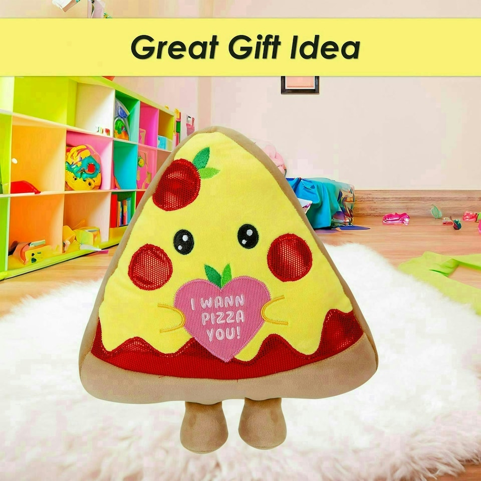 image 1 of Pizza Soft Toy Cute Plushie Huggable Cuddly Stuffed Toy 20cm Yellow