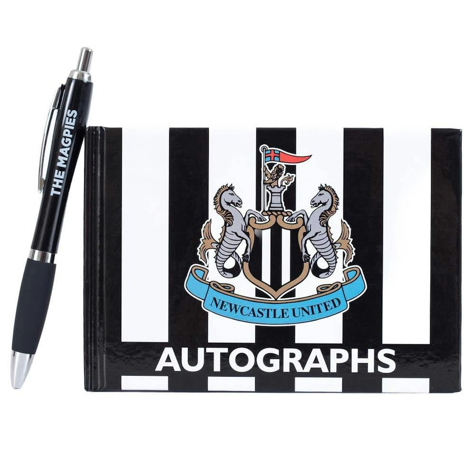 image 1 of Newcastle United FC Autograph Book & Pen - Black/White - One Size