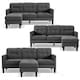image 5 of Portofino 3 Seater Corner Sofa, Chaise Lounge Furniture with Reversible Ottoman Footstool or Chaise | Grey | Three Seater