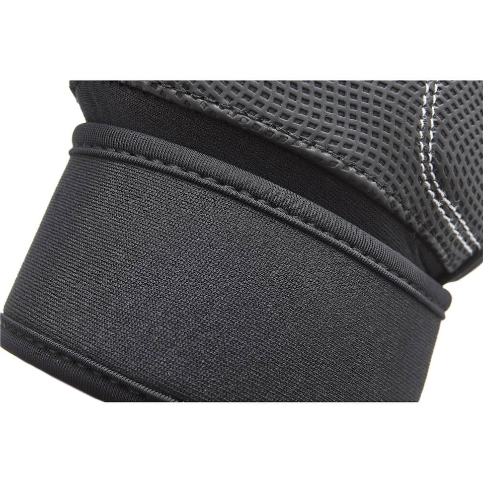 image 1 of Adidas Half-Finger Weightlifting Gloves — Padded Palm & Integrated Wrist Strap, XL | Black | Green | XL