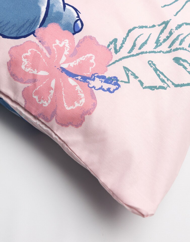 image 1 of Lilo & Stitch Single Duvet Cover Set Bedding Set - Aloha Pink | Pink | blue | Single
