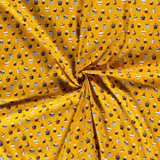 Yellow 100% Cotton Poplin Fabric for Dressmaking, Quilting, 150cm / 59" Wide - per metre