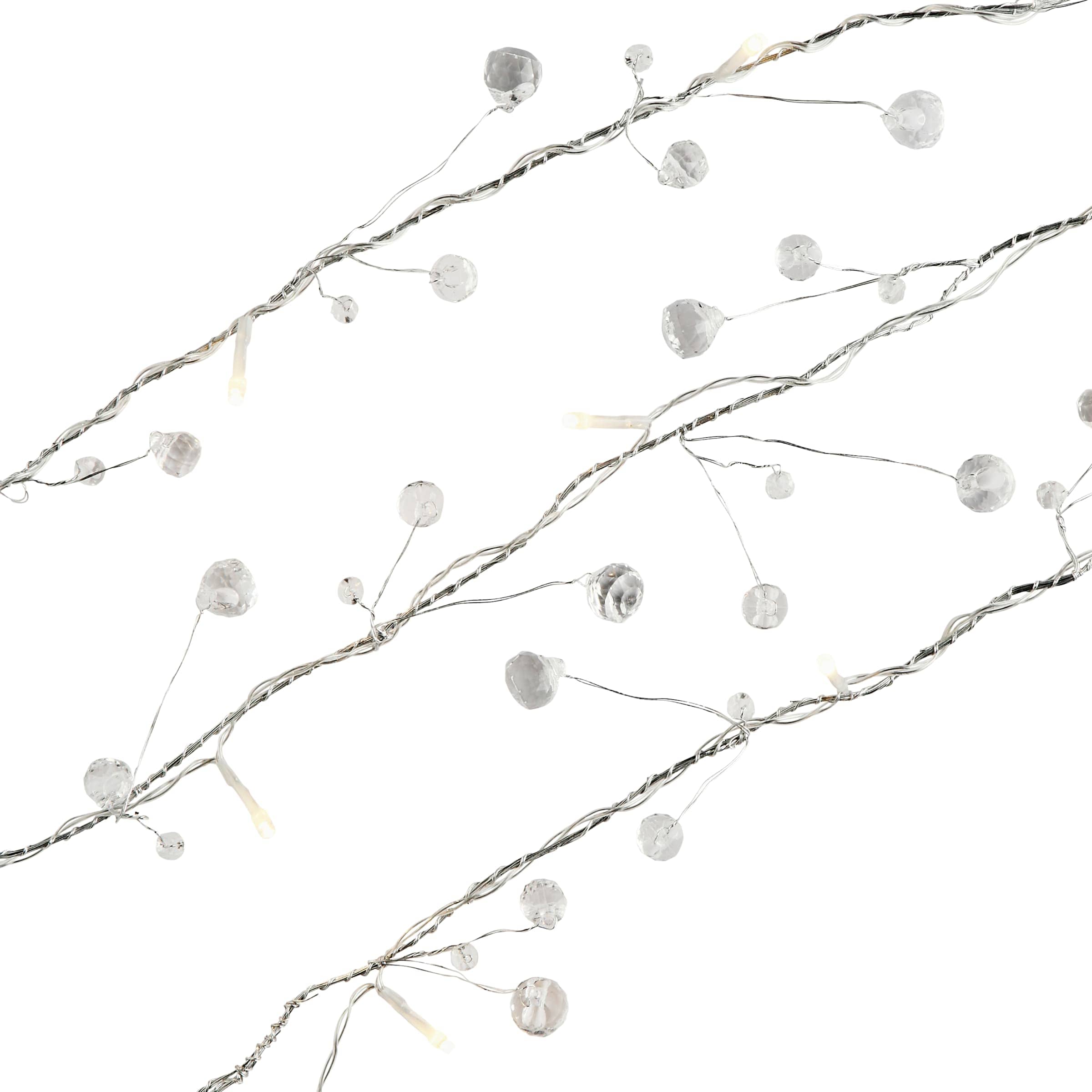 ValueLights Plastic Diamond Gems White Indoor Christmas String Light | Clear