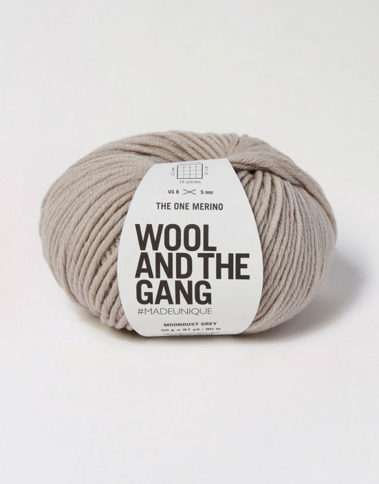 Wool and the Gang Grey The One Merino Aran Yarn For Crochet, Knitting - per 50 gram ball