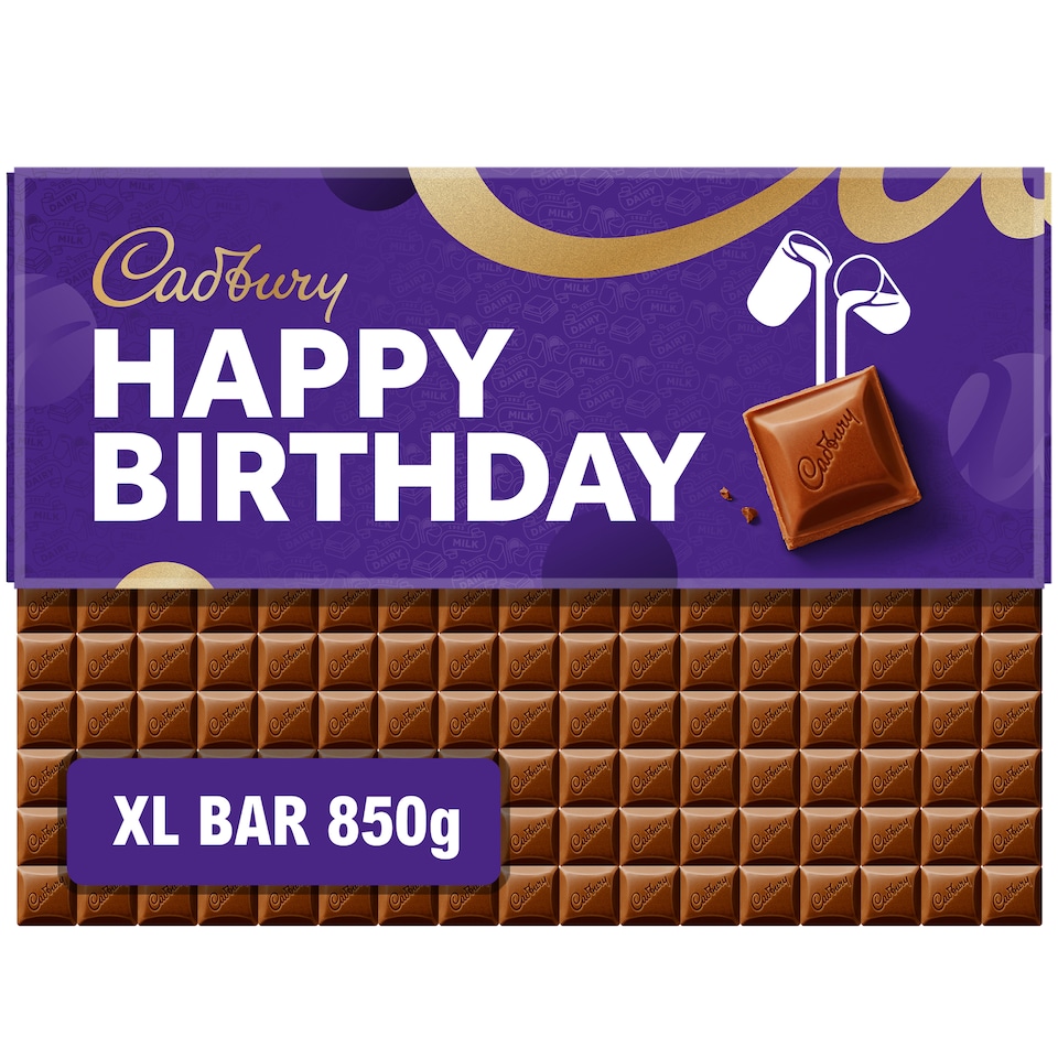 image 1 of Cadbury Dairy Milk Happy Birthday Chocolate Bar 850g