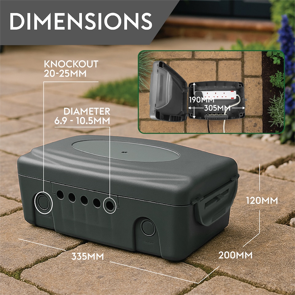 image 1 of Eagle Outdoor IP54 Rated Electrical Connection Box Black