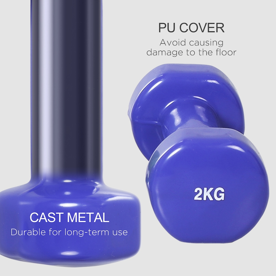 image 1 of HOMCOM 10kg Colourful Dumbbell Weights Set Home Exercising Toning with Case Gym