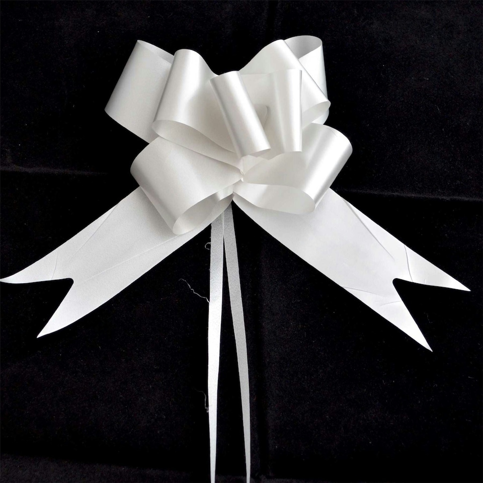 image 1 of 10 Silver Pull Bows 30mm