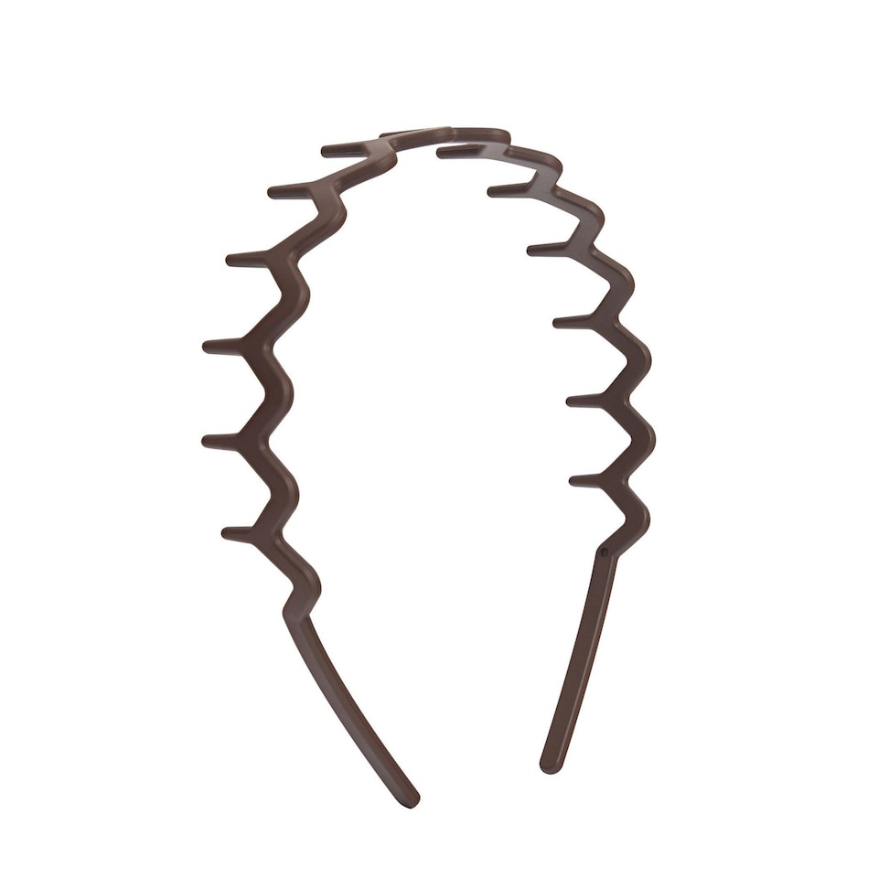 image 1 of Brushworks Neutral Zig Zag Headbands - 3 Pack | Grey | Black, Beige, Dark Brown