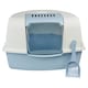 image 1 of Large Cat Corner Litter Tray Hooded Deep Cover Toilet Flap Box with Filter & Scoop | Blue | Light Blue | 1