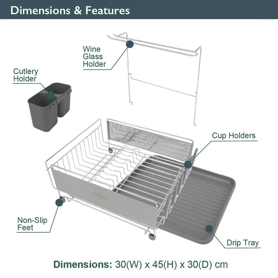 image 1 of Blackmoor Deluxe Dish Drainer Grey