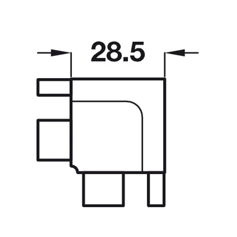 image 1 of FittingsCo, Gola J Internal Corner Connector for Handleless Kitchen Profiles, Brass Anodised