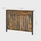 image 5 of HOMCOM Radiator Cover with Drawers, Vertical Slatted Grill, Industrial MDF Wood Cabinet Shelf Heating Cover for Living Room, Bedroom, Hallway, Large, 119 x 19 x 93cm, Rustic Brown
