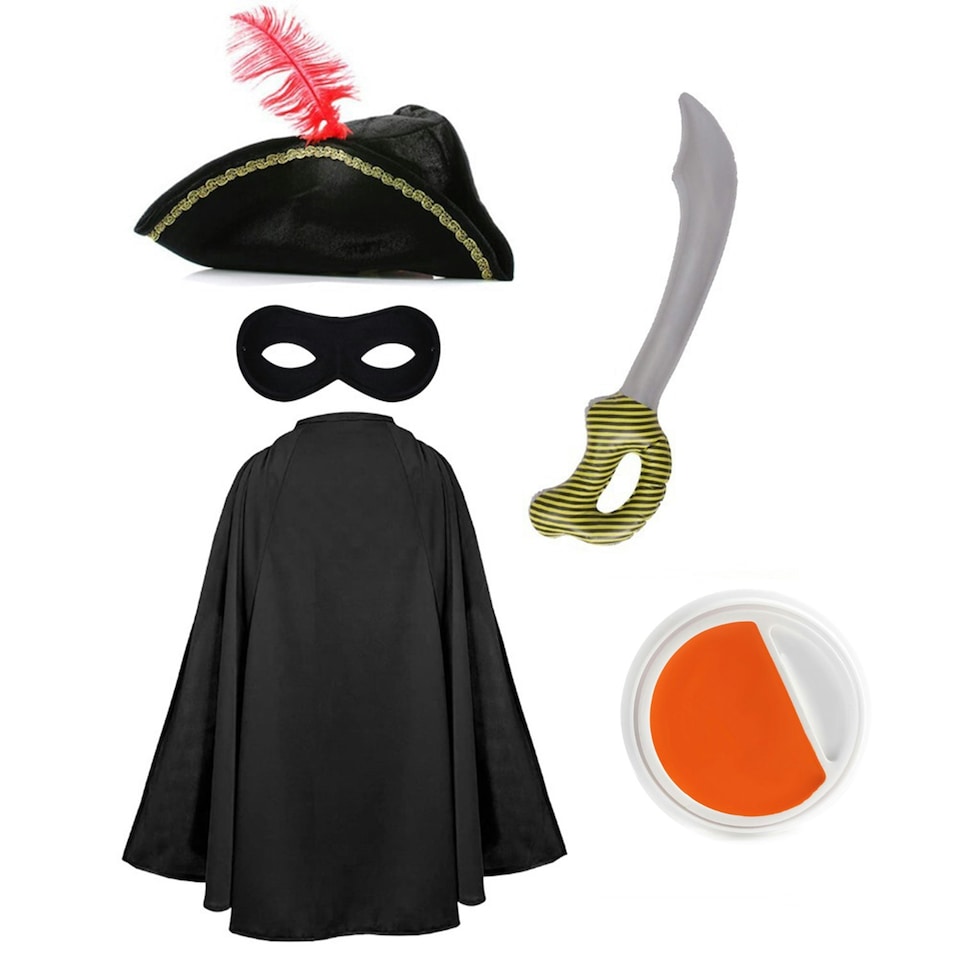 image 1 of Cat Bandit Costume - with Inflatable Sword & Face Paint Black | One Size