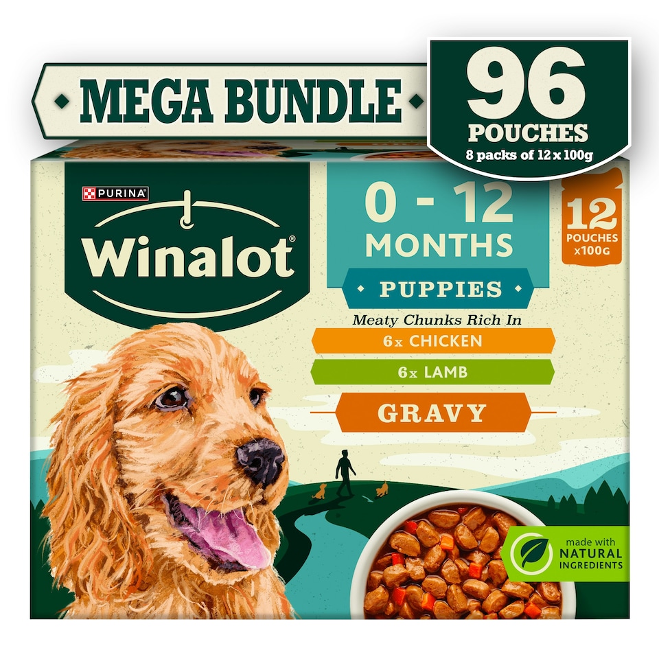 Winalot Puppy Mixed In Gravy Wet Dog Food 96X100G (Pack Of 8)