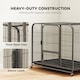 image 3 of PawHut Heavy Duty Dog Crate, Large Dog Cage with Wheels and Tray